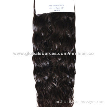 14-Inch Color #M1B/6 Human Hair Curly Weaving